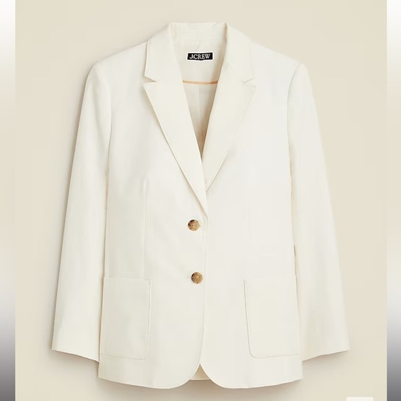 J Crew Relaxed patch-pocket blazer in cotton blend CC326